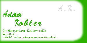 adam kobler business card